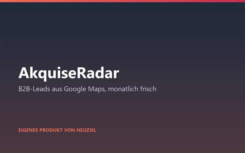 Startseite von AkquiseRadar