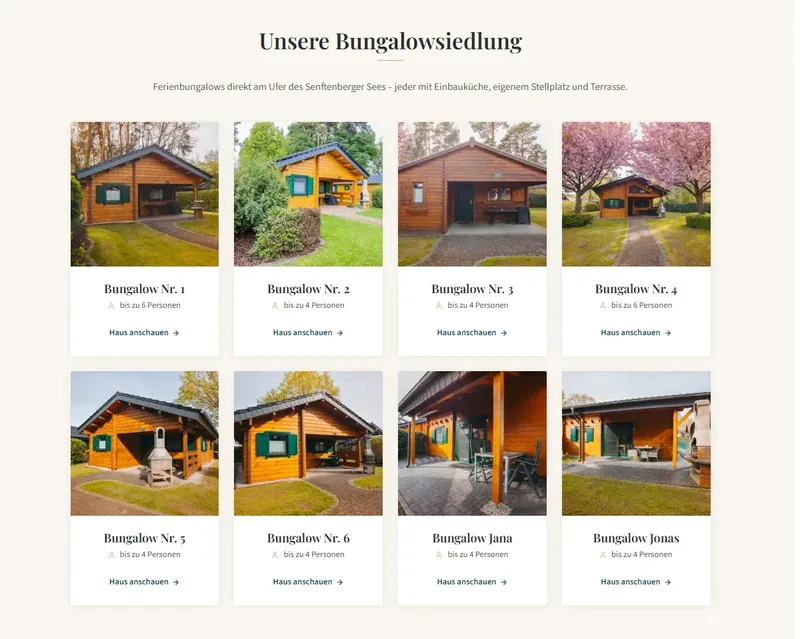 Startseite von Bungalows am Senftenberger See