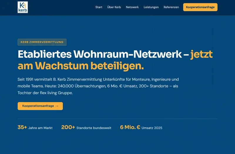 Startseite von Kerb Zimmervermittlung